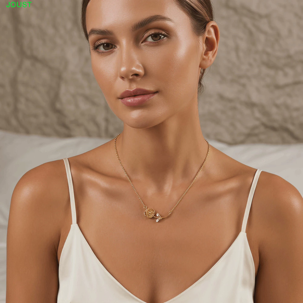 JOUST ดอกไม้ Charm Choker, Minimalist O-chain Birthstone สร้อยคอ,แฟชั่น Dainty 12 เดือน Birthstone ชั้นสร้อยคอ Rhinestone จี้สร้อยคอของขวัญวันเกิด — ของมงคลหมวดราศีและนักษัตร
