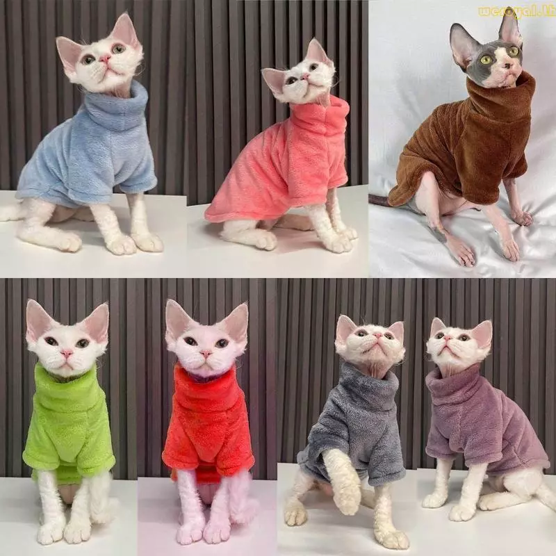 Weroyal Sphynx Cat Hoodie Hairless Cat Hoodie Hairless Cat Coat Hairless Cat เสื้อผ้าฤดูหนาวเสื้อลูกแมว Hairless Cat Swe