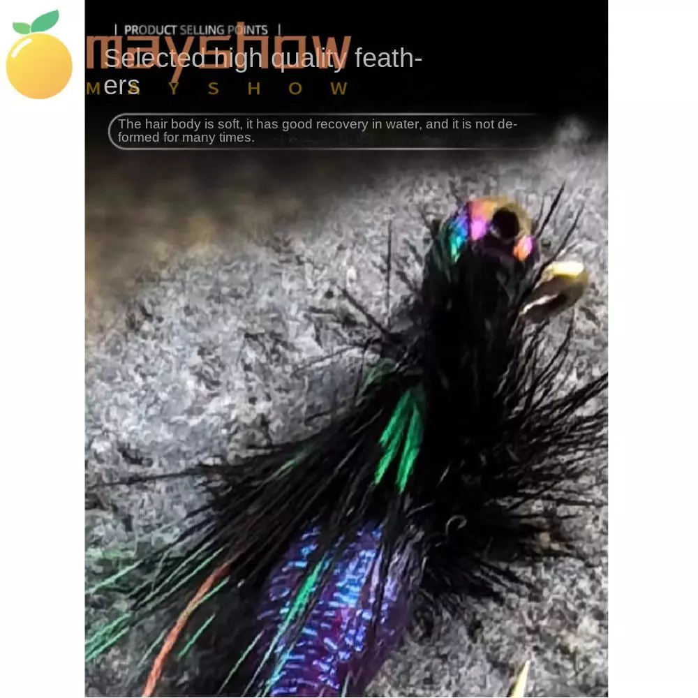 MAYSHOW 2 ชิ้น Bionic Fly Fishing Bait, Fly Fishing Hook ปลาเทราท์ Jigs, ความคิดสร้างสรรค์ Fly Fishing Lures ชุดอุปกรณ์ตกปลา Spinner เหยื่อว่ายน้ําแมลงวัน Fly Fishing