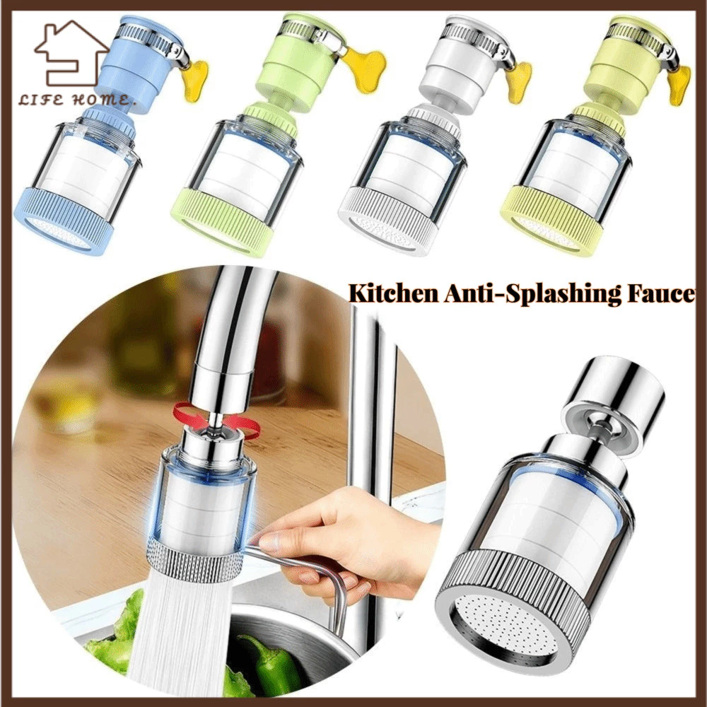 YELGIRL Kitchen Anti-Splashing Faucet, Splash Proof Faucets Purification Kitchen Faucet หัวฉีด, หมุนหัวถอดได้ยืดหยุ่น 360° หมุนห้องน้ําก๊อกน้ําเครื่องเติมอากาศอ่างล้างหน้า