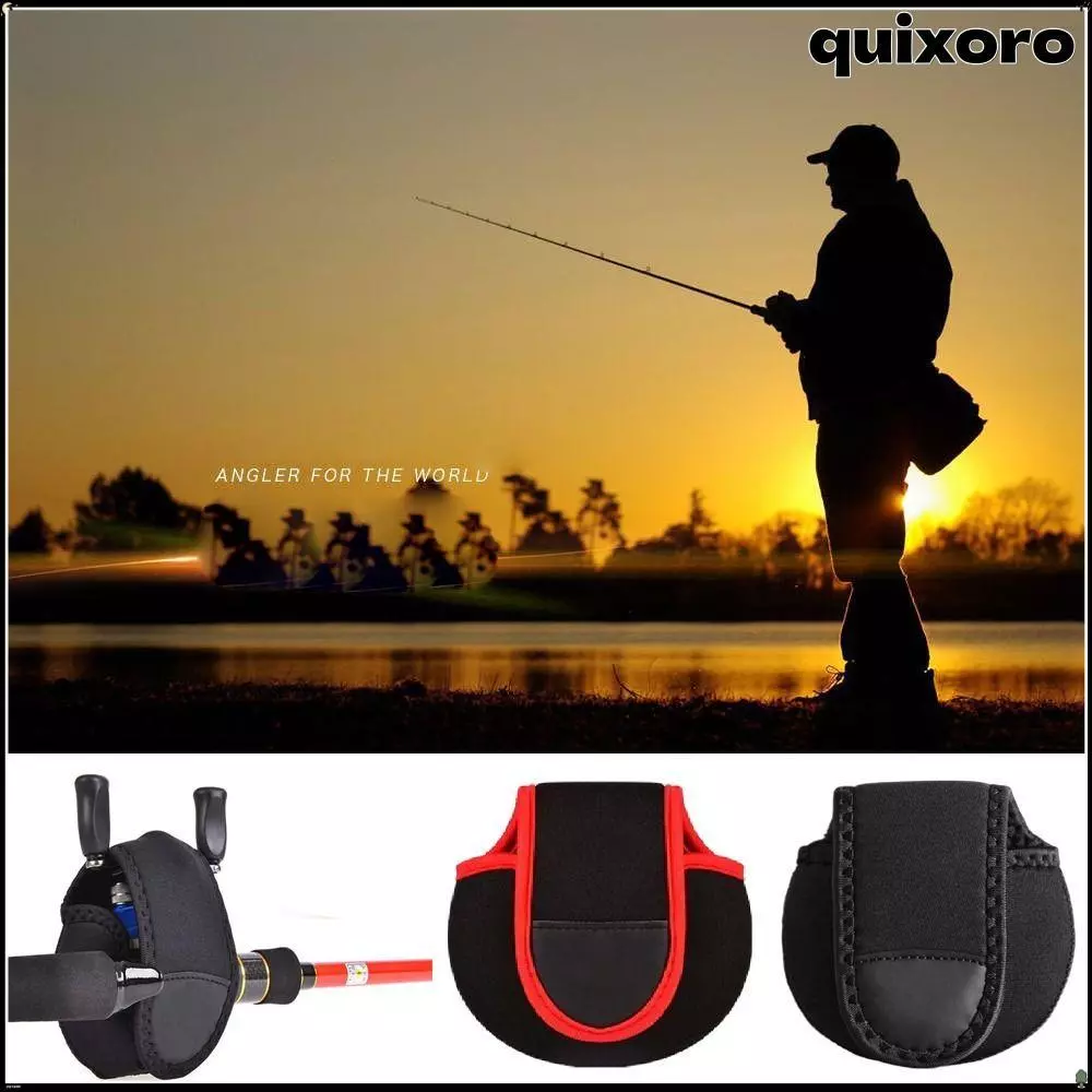 QUIXORO กระเป๋ารอกตกปลา, Drum Storage Bag Protective Cover Spinning Fishing Reel Cover, Fishing Wheel Package Fishing Reel Bag Tool Fishing Wheel Protective