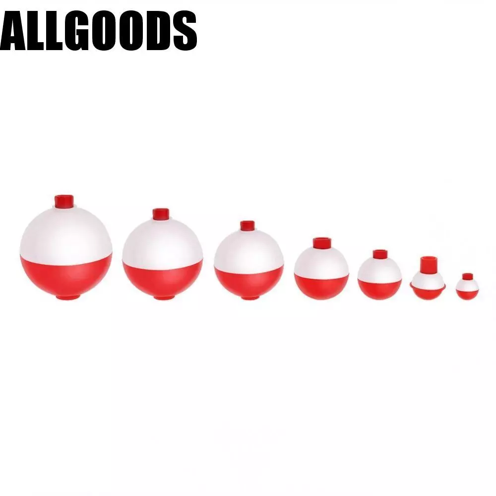 ALLGOODS 10PCS Snap-on Fishing Floats,สีแดงและสีขาว Eva Fishing Float, Fishing Tackle Push ปุ่ม ABS Fishing Buoy ตกปลาทะเล