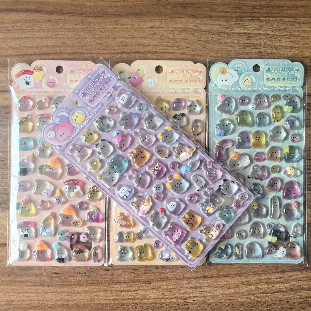 ชุดสติ๊กเกอร์ Pop Seal แบบใส (4 ชิ้น) - การจัดแต่งแสนสนุกสําหรับวางแผนและงานฝีมือ — ของมงคลหมวดฤกษ์และวันมงคล