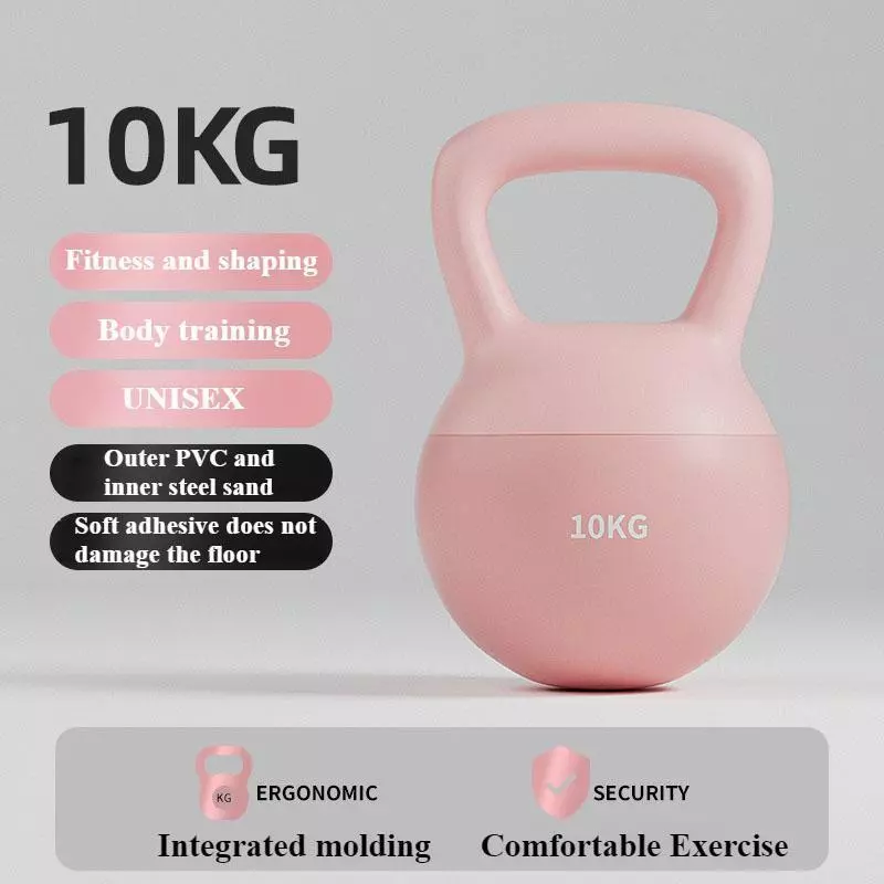 10 กก. Home Fitness Kettlebell Dumbbell Soft PVC สำหรับ Lift Squat Hip Lift การฝึกฝนกล้ามเนื้อก้น