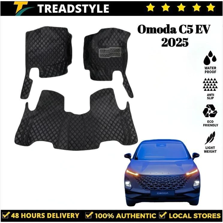 พรมปูพื้น Omoda C5 EV 2025 ตรงรุ่น 3-6ชิ้น