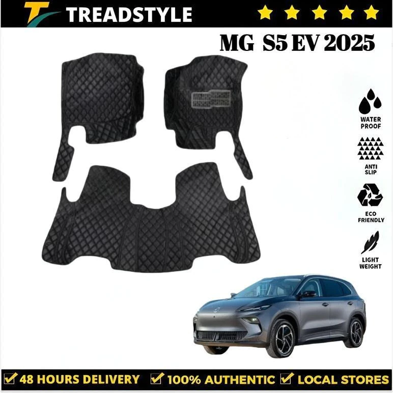 พรมปูพื้น MG S5 EV ตรงรุ่น 6ชิ้น ดักฝุ่นกันลื่น