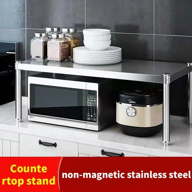 🚀 Kitchen Cabinet Expandable & Height Adjustable Microwave Oven Stand Rack Stainless Steel Kitchen Rac