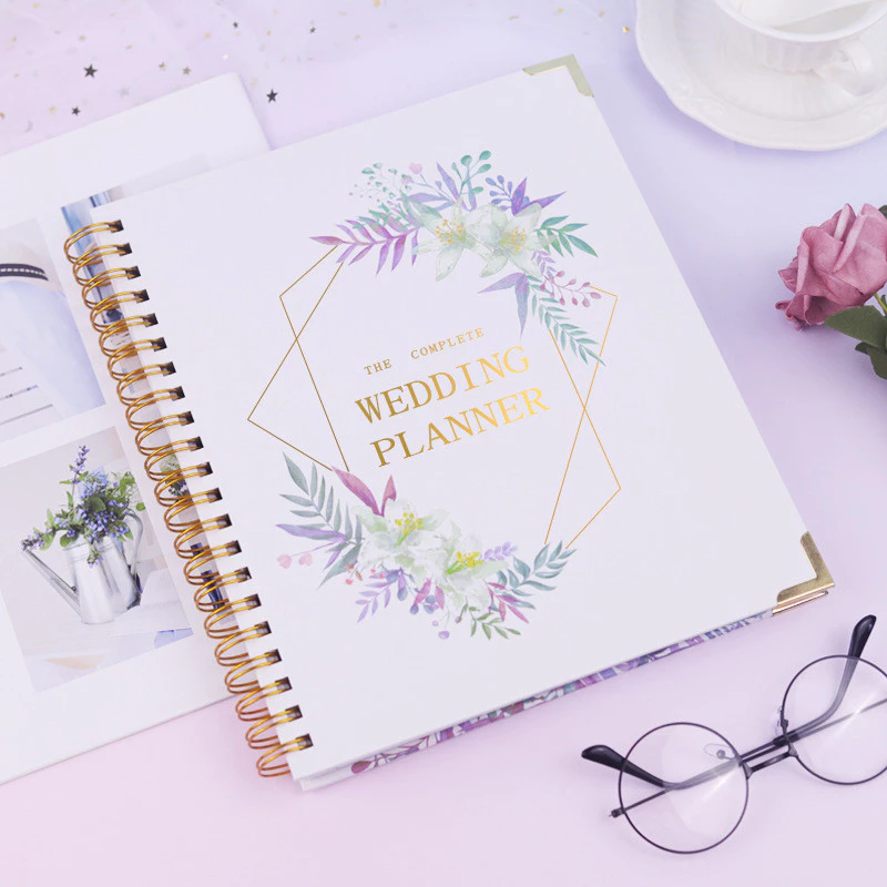หนังสือวางแผนงานแต่งงานภาษาอังกฤษ wedding planner สมุดโน้ตแบบขด A4สมุดบันทึก — ของมงคลหมวดฤกษ์และวันมงคล