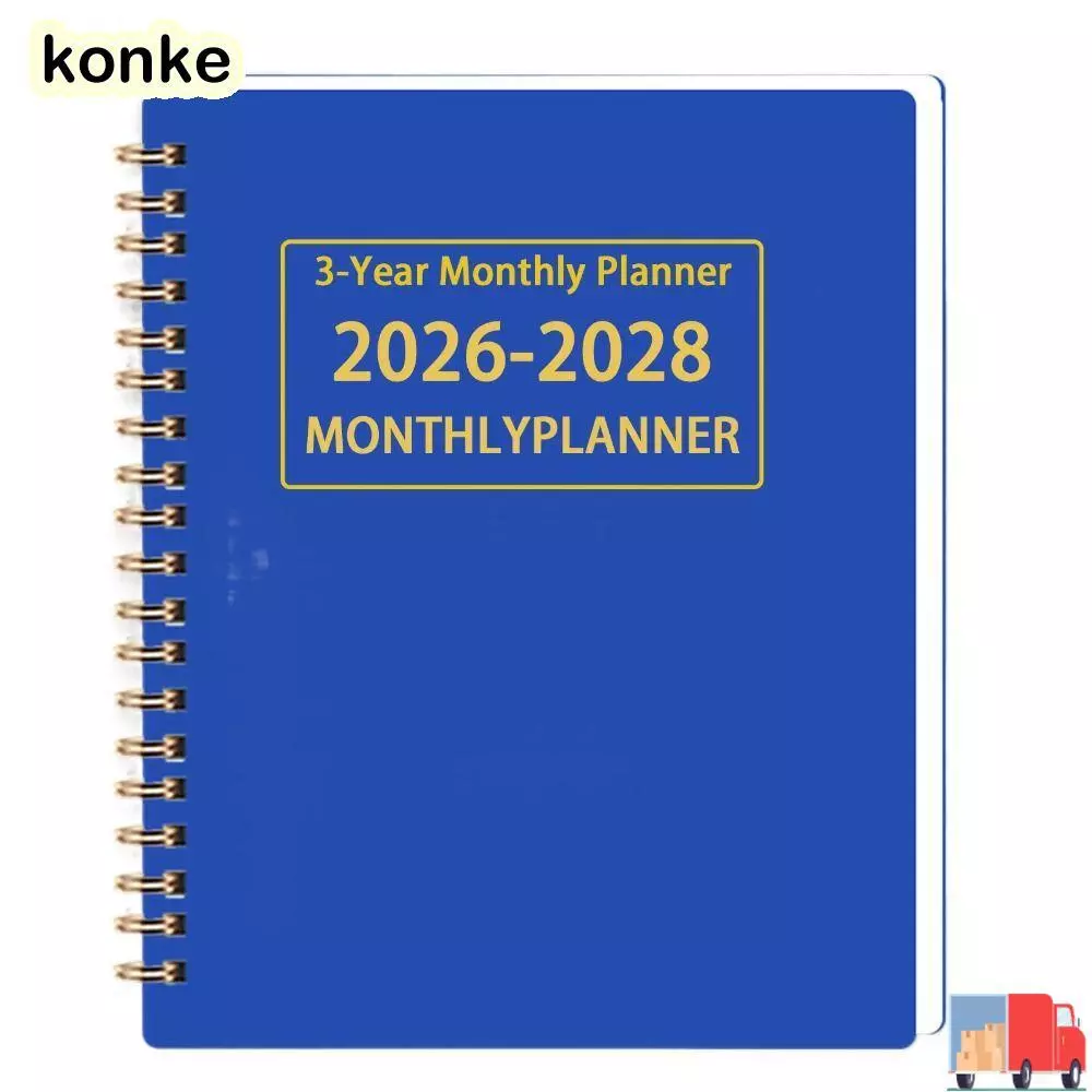 KONKE สมุดแพลนเนอร์รายเดือน 3 ปี สมุดปฏิทินเขียนเรียบ A4/A5 พรีเมี่ยม 2026-2028 เป้าหมายรายปี สรุป Agenda ปฏิทินวิชาการ ปี — ของมงคลหมวดไลฟ์สไตล์และของขวัญ