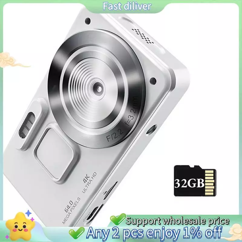 4K 20MP CCD กล้อง 4K 20MP Digital CCD กล้อง 32GB การ์ด 18X ซูม Anti-Shake กล้องวิดีโอขนาดกะทัดรัดสําหรับเด็กนักเรียน
