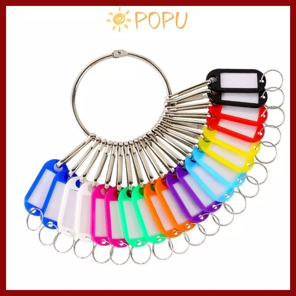จัดส่งจากประเทศไทยPOPU 10/20/30/40 ชิ้นแท็กกุญแจ,โลหะแยกแหวนกุญแจพลาสติก,หน้าต่างโปร่งใสสี่เหลี่ยมพร้อมแผ่นตัวเลขพวงกุญแจอุปกรณ์เช่า — ของมงคลหมวดเลขมงคล