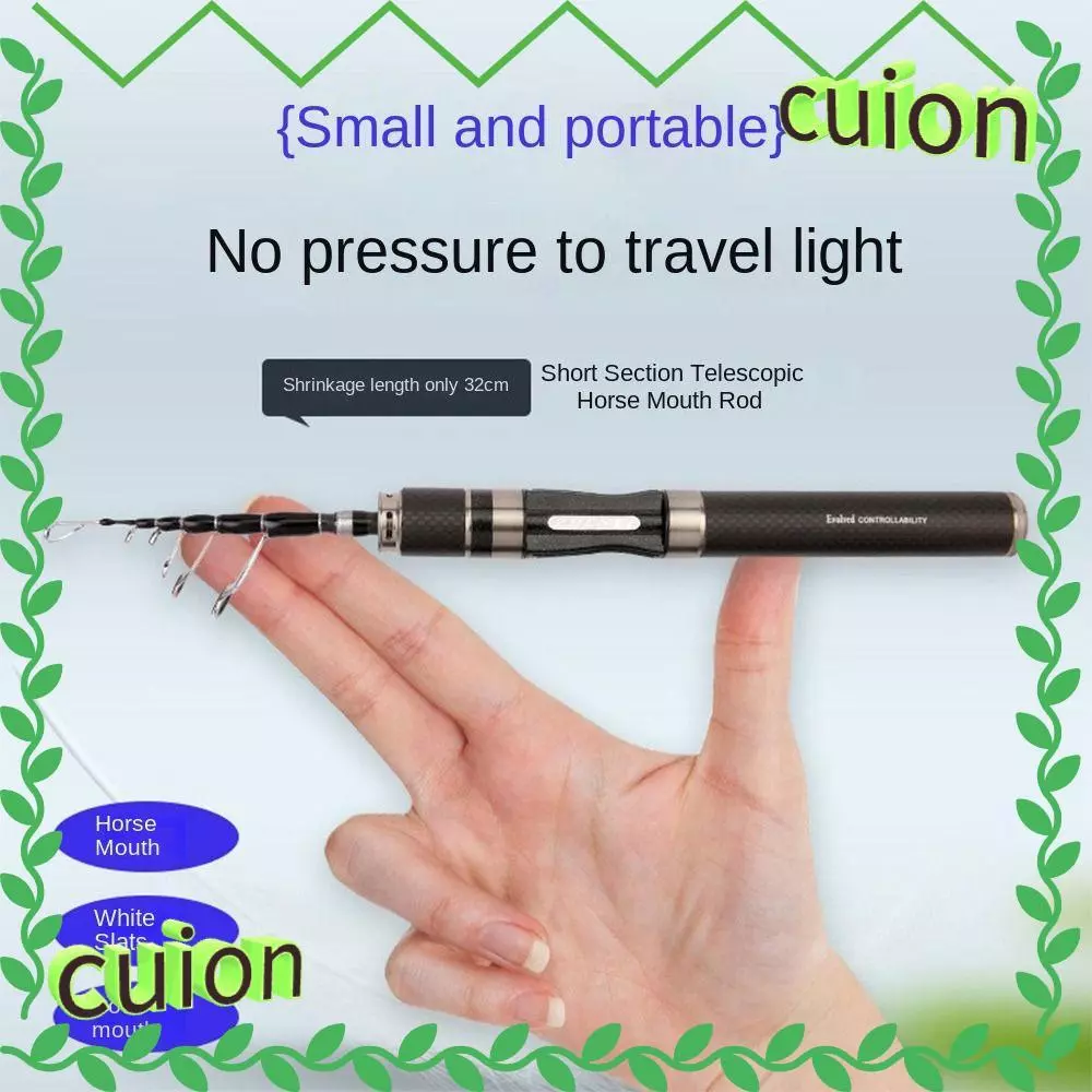 CUION1413 เบ็ดตกปลาครบชุด, Telescopic Casting Rod ชุดเบ็ดตกปลา, Travel Fishing Gear Glass Fibre Spincast Fishing Reel Ultra Short Fishing Pole Fishing