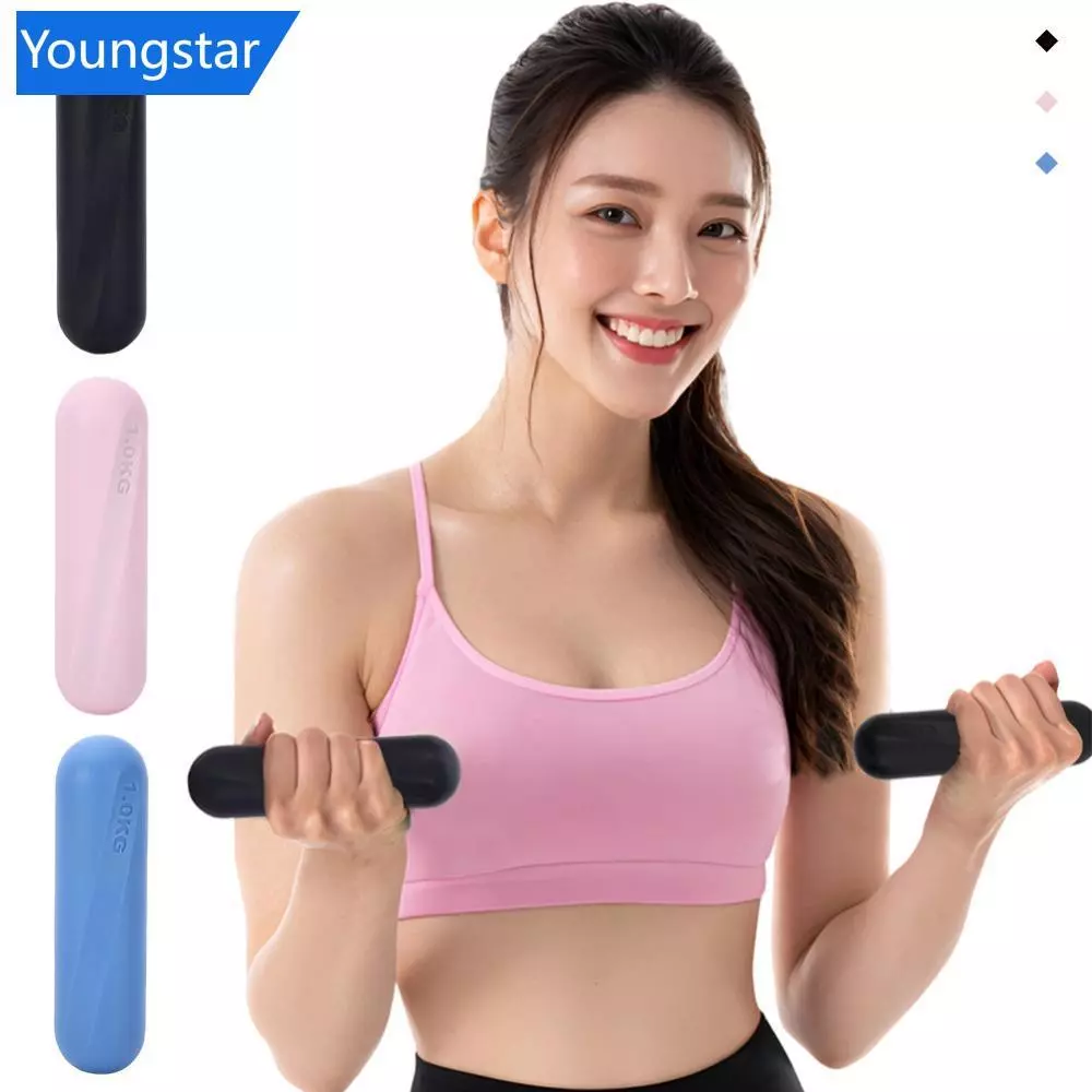 FYY 1PC 1KG Solid Cast Iron Mini Dumbbell เคลือบซิลิโคน Anti-slip Anti-callus Dumbbell อุปกรณ์ออกกําลังกายที่บ้าน G2S5