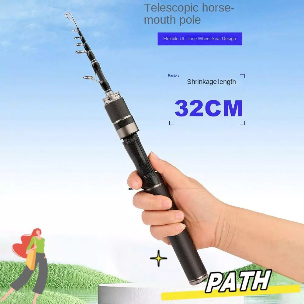 PATH ชุดเบ็ดตกปลา, Telescopic Casting Rod Fishing Rod ชุด, Travel Fishing Gear Spincast Fishing Reel Glass Fibre 1.5 M-1.8 M Feeder Rod Combo Fishing
