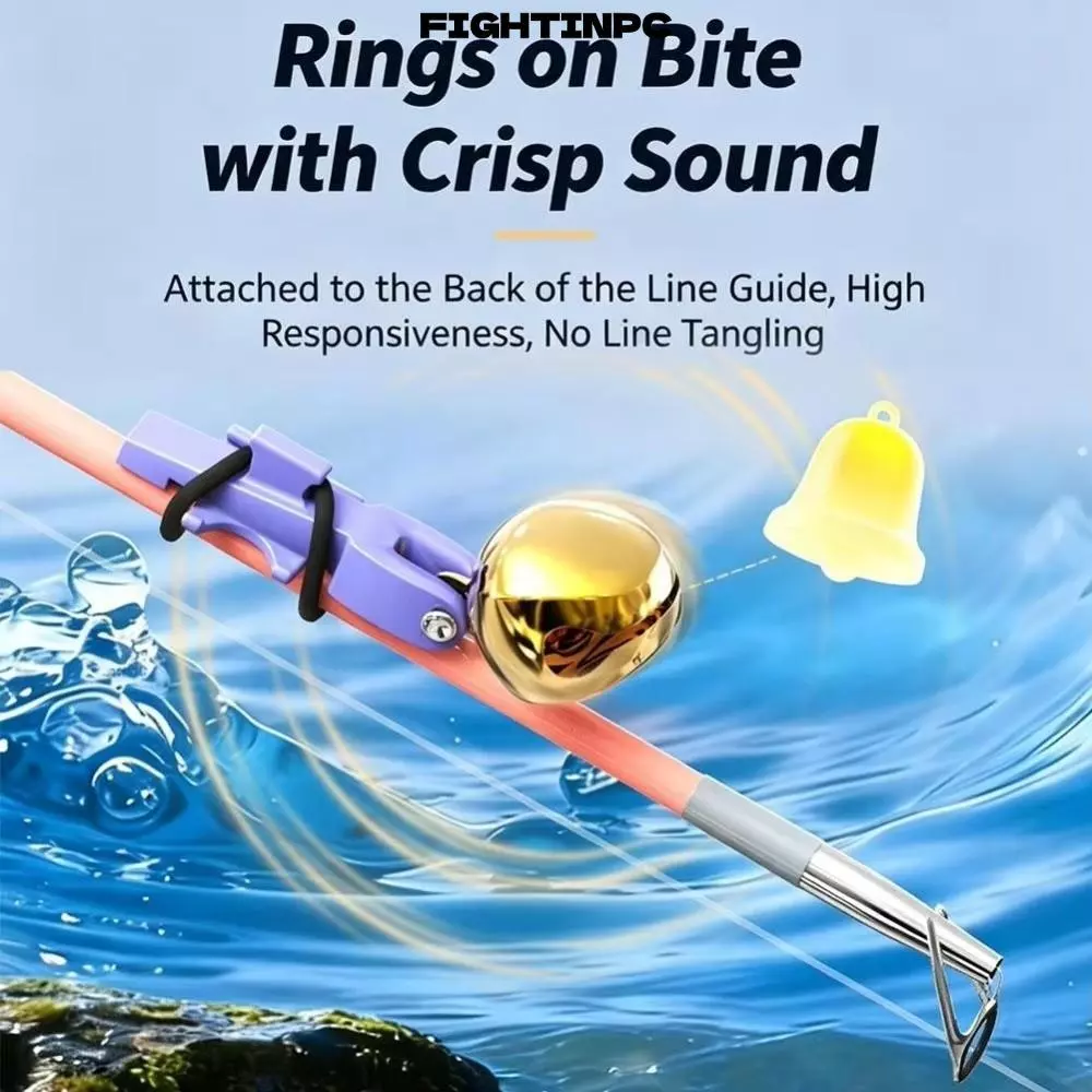 FIGHTINPC 1/3/5PCS Rod Tip Fishing Alert, วัสดุโลหะผสม High Sensitivity Fishing Bite Alarm Bell, Anti-Corrsion Secure Clip Lightweight Night Fishing Alarm Night Fishing