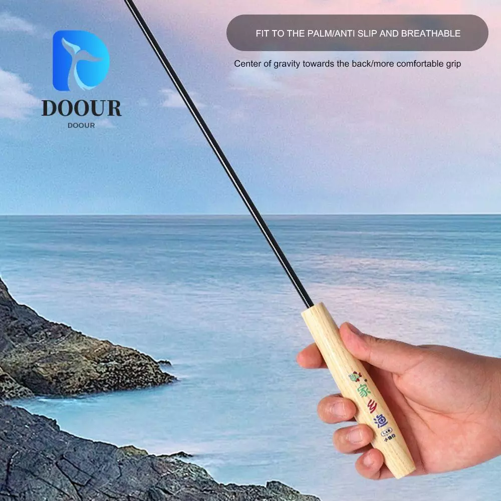 DOOUR ชุดเบ็ดตกปลา, Fishing Pole Spincast Fishing Reel เบ็ดตกปลาครบชุด, Travel Fishing Gear Casting Rod 1.2/1.5/1.8/2.1m Telescopic Feeder Rod Combo Fishing