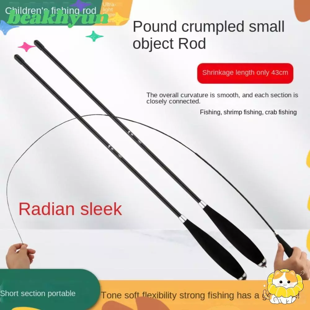 BYUN เบ็ดตกปลาครบชุด, Fishing Pole Spincast Fishing Reel ชุดเบ็ดตกปลา, Travel Fishing Gear Glass Fibre Casting Rod 1.15 1.8 2.1m Feeder Rod Combo Fishing