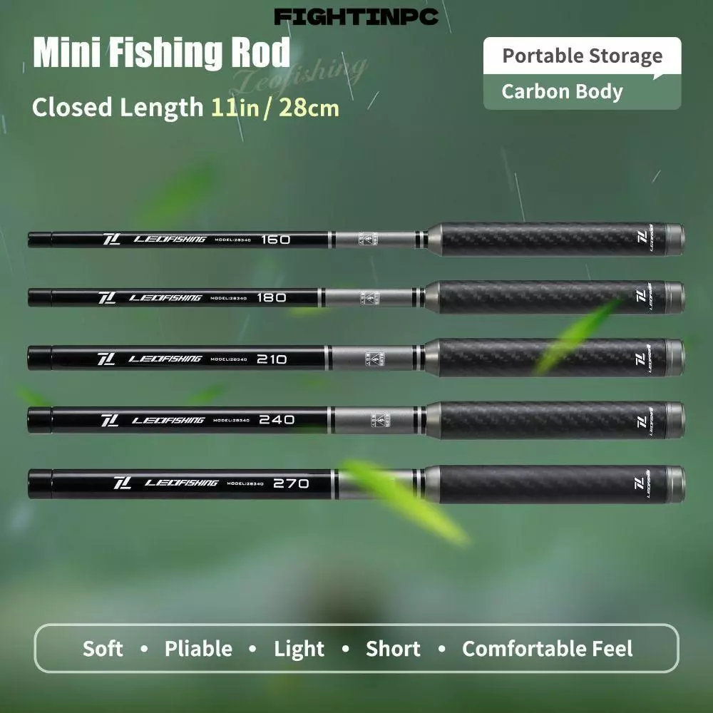 FIGHTINPC Carbon Lure Fishing Rod, วัสดุไฟเบอร์ 1.6m-2.7m UltraLight Spinning Rod, UltraLight Design Pike Fishing Design Professional Grade Bass Fishing Rod Lure Fishing