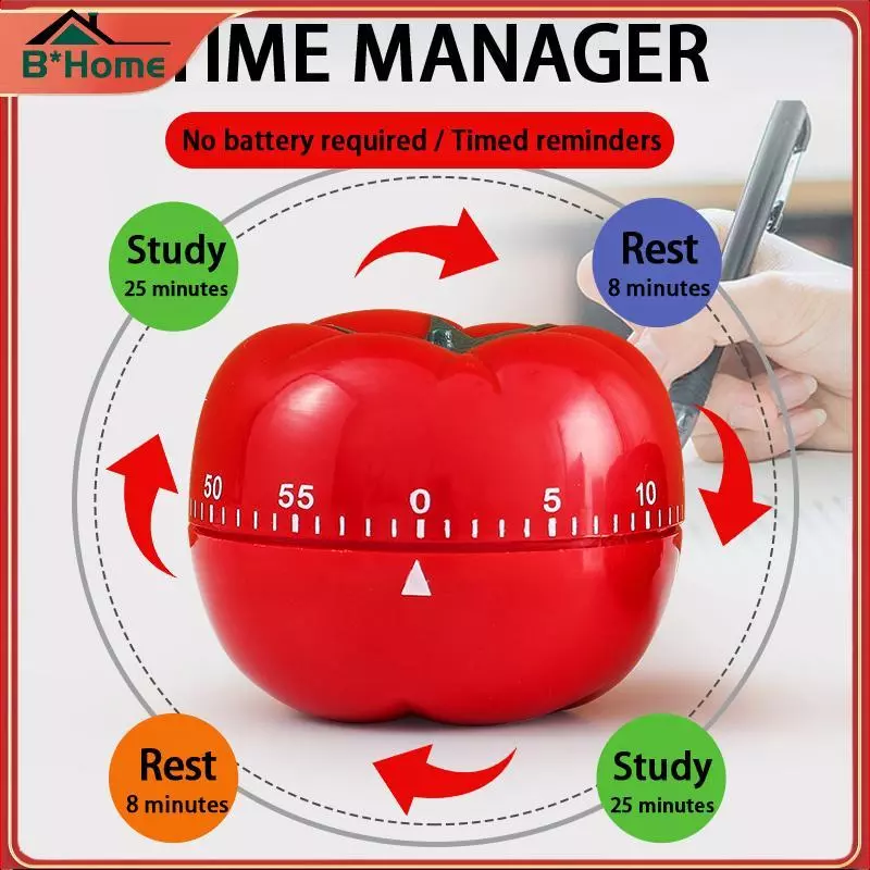 # BHTH# Tomato Timer Electronic Kitchen Reminder Pomodoro Mechanical Counting Alarm Kitchen Cooking Tool Game Timer Clo ~