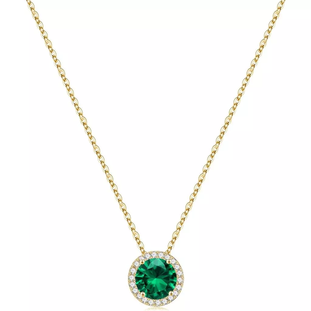 Turandoss Birthstone สร้อยคอผู้หญิงอินเทรนด์, 14K Gold Plated Dainty ส่วนบุคคล 12 เดือนสร้างรอบ CZ อัญมณี Birthstone จี้สร้อยคอเครื่องประดับวันเกิดของขวัญสําหรับ Wome — ของมงคลหมวดราศีและนักษัตร
