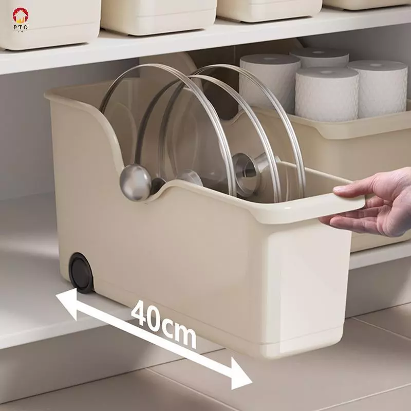[pto] Kitchen Sundries Storage Case with Wheels Seasoning Bottle Storage Container Kitchen Closet Organizer Make Up Organizer [TH]