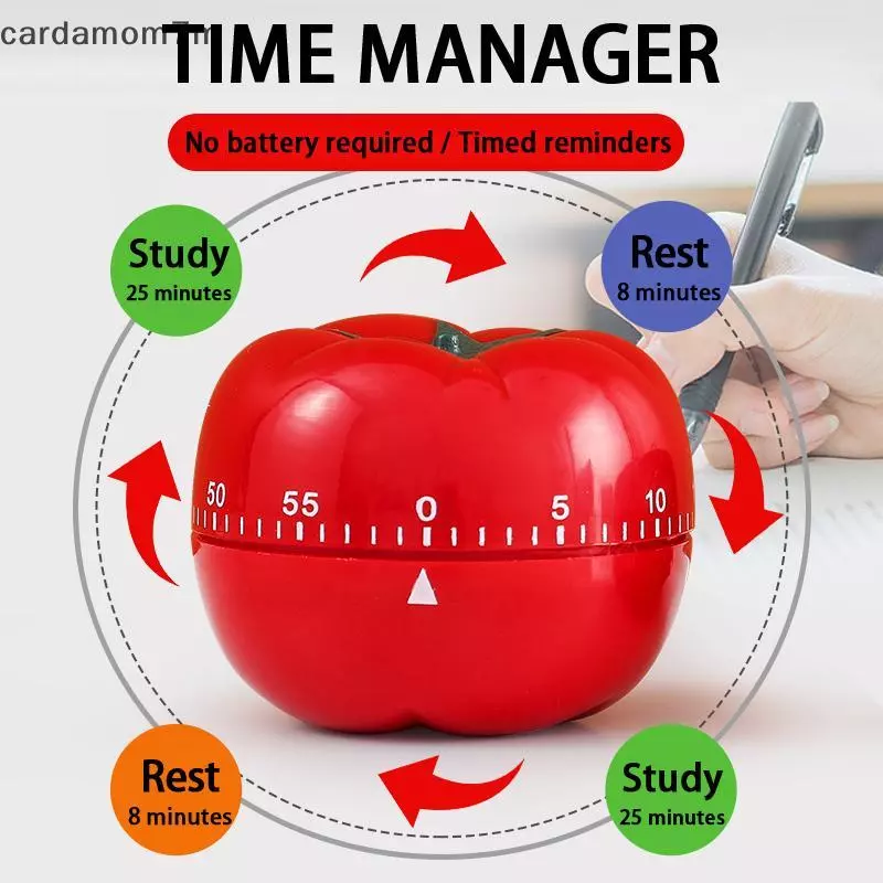 [ใหม่] Tomato Timer Electronic Kitchen Reminder Pomodoro Mechanical Counting Alarm Kitchen Cooking Tool Game Timer Clo [TH]