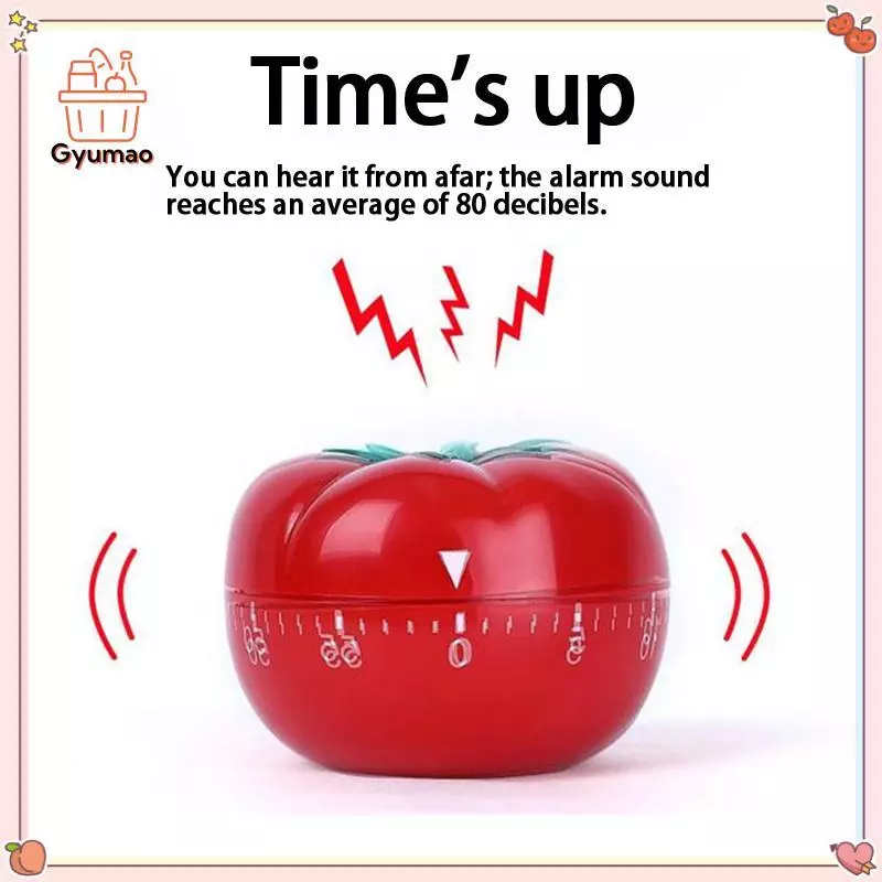 [Gyu] Tomato Timer Electronic Kitchen Reminder Pomodoro Mechanical Counting Alarm Kitchen Cooking Tool Game Timer Clo TH