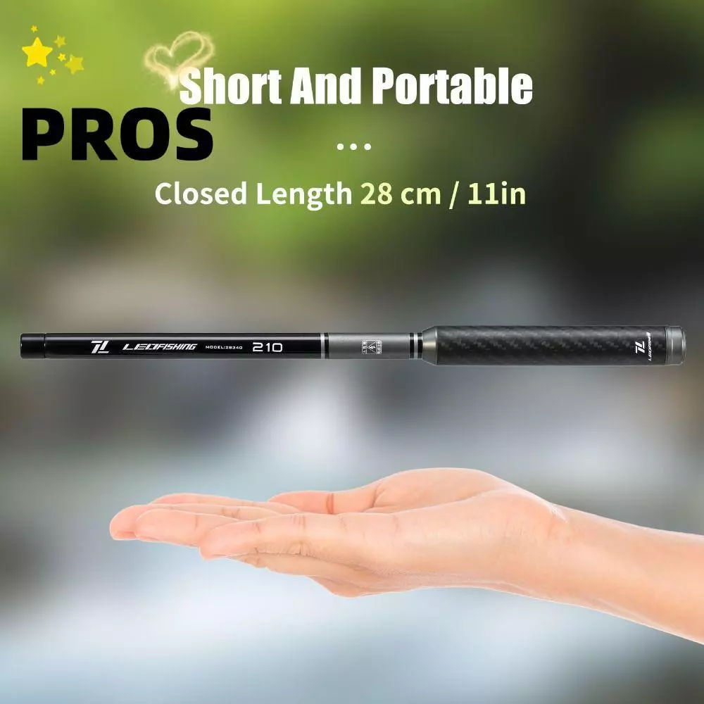 PROS Carbon Lure Fishing Rod, Professional Grade 1.6m-2.7m UltraLight Spinning Rod, Fishing Accessory Pike Fishing Design Fiber วัสดุ Casting Rod Stream Fishing