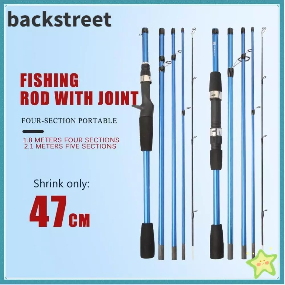 BACKSTAGEDV SPINNING Fishing Rod, MH Power SPINNING Casting Fishing Rod,คุณภาพสูงคาร์บอน 4 ส่วน 1.8 M/2.1 M คาร์บอนไฟเบอร์ Fishing Pole Ice Winter Fishing