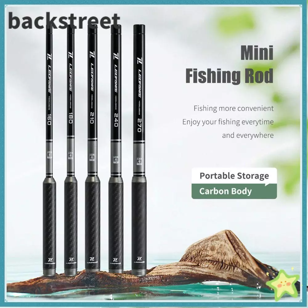 BACKSTAGEDV Carbon Lure Fishing Rod, วัสดุไฟเบอร์ Professional Grade UltraLight Spinning Rod, อุปกรณ์ตกปลา Pike Fishing Design 1.6 M-2.7 M Bass Fishing Rod Stream Fishing