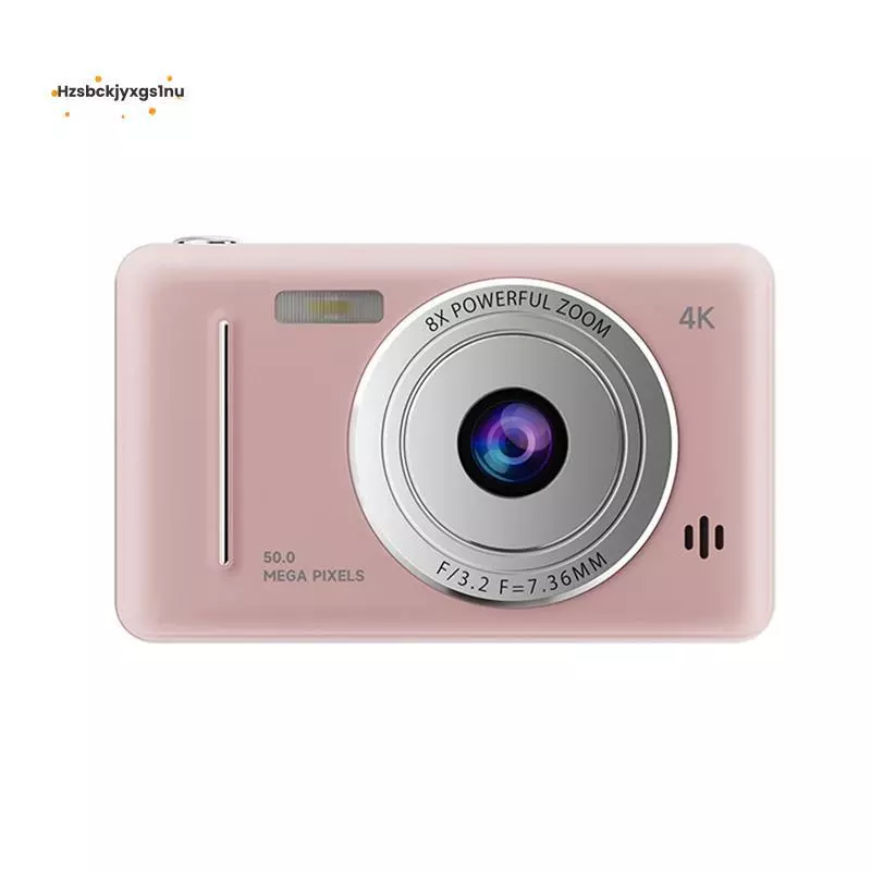 Hzsbckjyxgs1nu กล้องดิจิตอล 4K แบบพกพา Retro CCD กล้อง Entry-Level กล้อง Dual กล้องแฟลช 50 ล้านพิกเซลกล้องโฟกัสอัตโนมัติสีชมพู