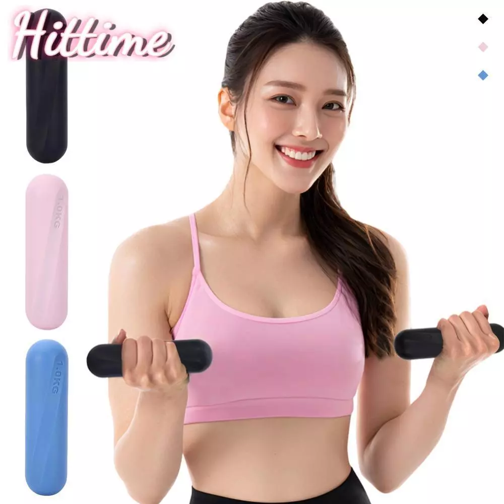 HITTIME 1PC 1KG Solid Cast Iron Mini Dumbbell เคลือบซิลิโคน Anti-slip Anti-callus Dumbbell อุปกรณ์ออกกําลังกายที่บ้าน A9Y1