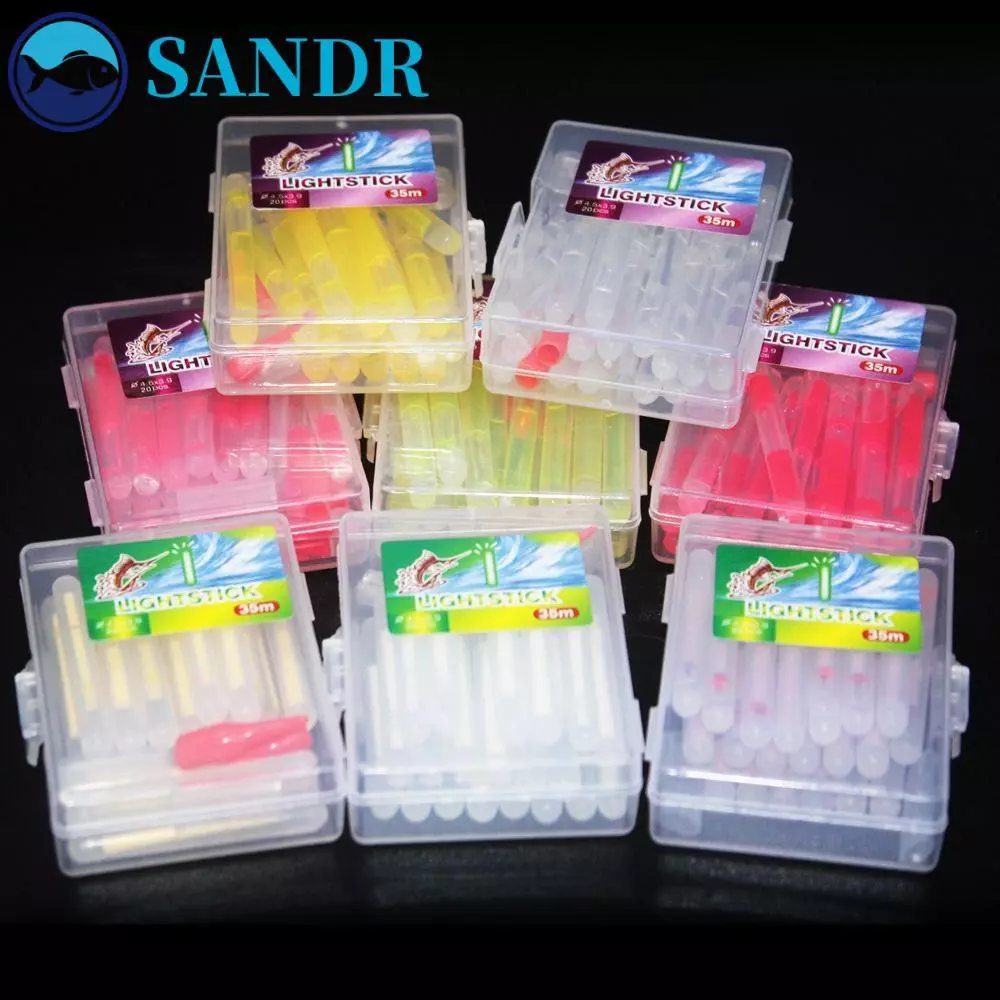 SANDR Fishing Float Tackle Dark Green Glow Stick Clip On Fishing Rod Dark Glow Chemical Light Night Fishing accessories Fishing Light Stick
