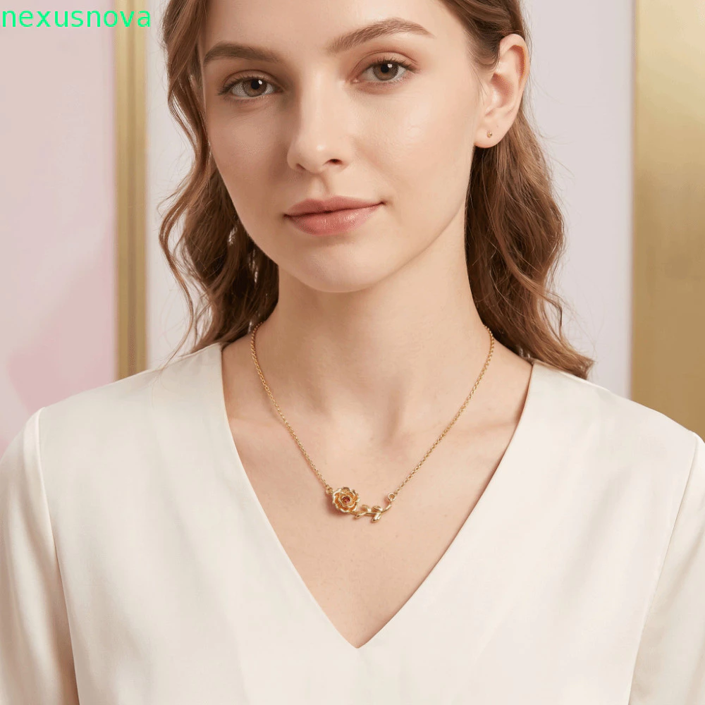 NEXUSNOVA Birthstone สร้อยคอ, Minimalist Dainty ดอกไม้ Charm Choker, ส่วนบุคคลสร้อยคอชั้น 12 เดือน Birthstone O-chain Rhinestone จี้สร้อยคอสวมใส่ทุกวัน — ของมงคลหมวดราศีและนักษัตร