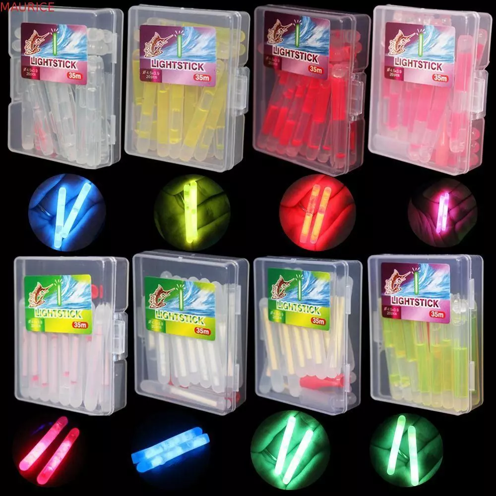 MAURICE Fishing Float Tackle Dark Green Glow Stick Clip On Fishing Rod Dark Glow Chemical Light Night Fishing Floater Accessory Fishing Light Stick