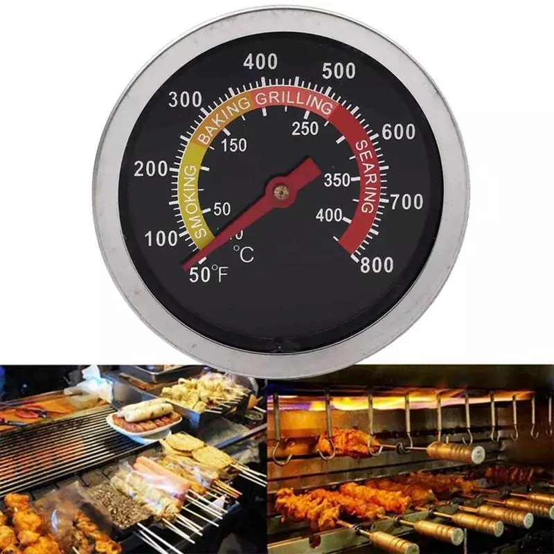 Read Oven Thermometer for Kitchen Home Household Cooking Temp Gauge 0-400℃ BBQ Smoker Grill Thermometer Kitchen