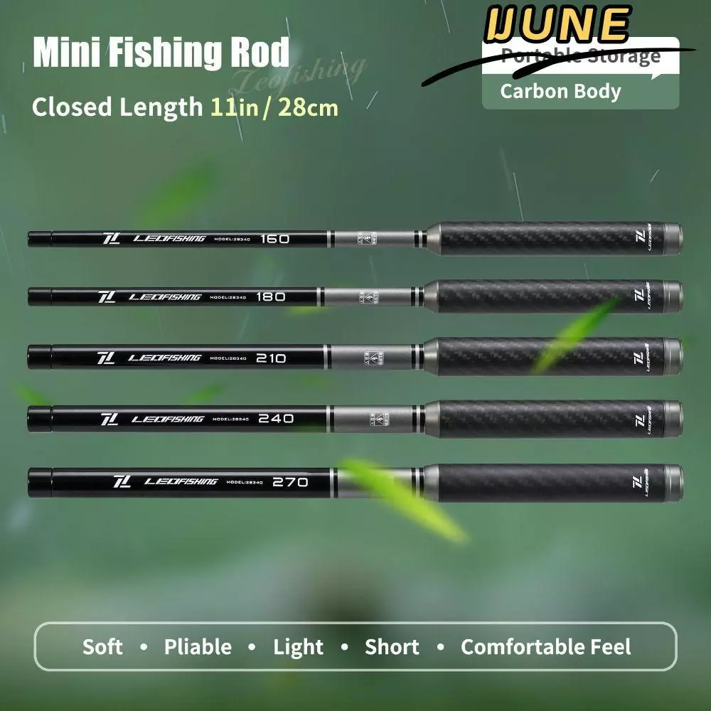 IJUNE Carbon Lure Fishing Rod, Professional Grade 1.6m-2.7m UltraLight Spinning Rod, Fishing Accessory Fiber Material Pike Fishing Design Casting Rod Stream Fishing