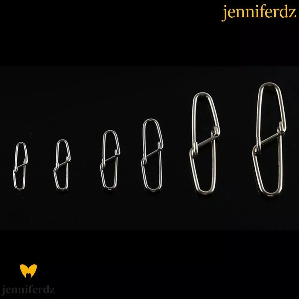 JENNIFERDZ 100PCS Fishing Swivel Snap, Double Buckle Design Not Damaging Fishing Line Fishing Lure Pin, สแตนเลสเรียบไม่ผิดรูป Fishing Lure Connector