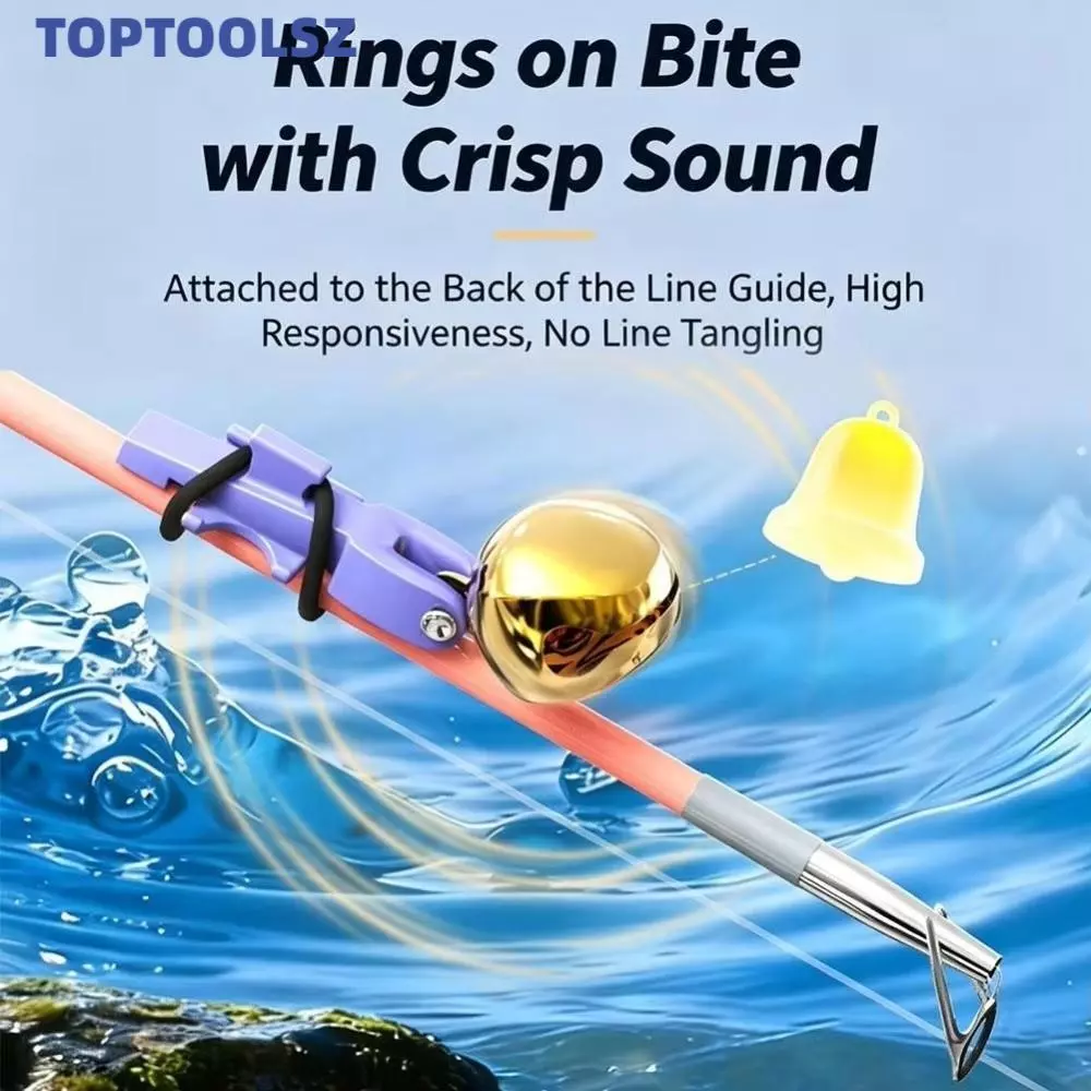 TOPTOOLS 1/3/5PCS Fishing Bite Alarm Bell, วัสดุโลหะผสมน้ําหนักเบา Rod Tip Fishing Alert, Secure Clip ความไวสูง Anti-Corrion Night Fishing Alarm Night Fishing