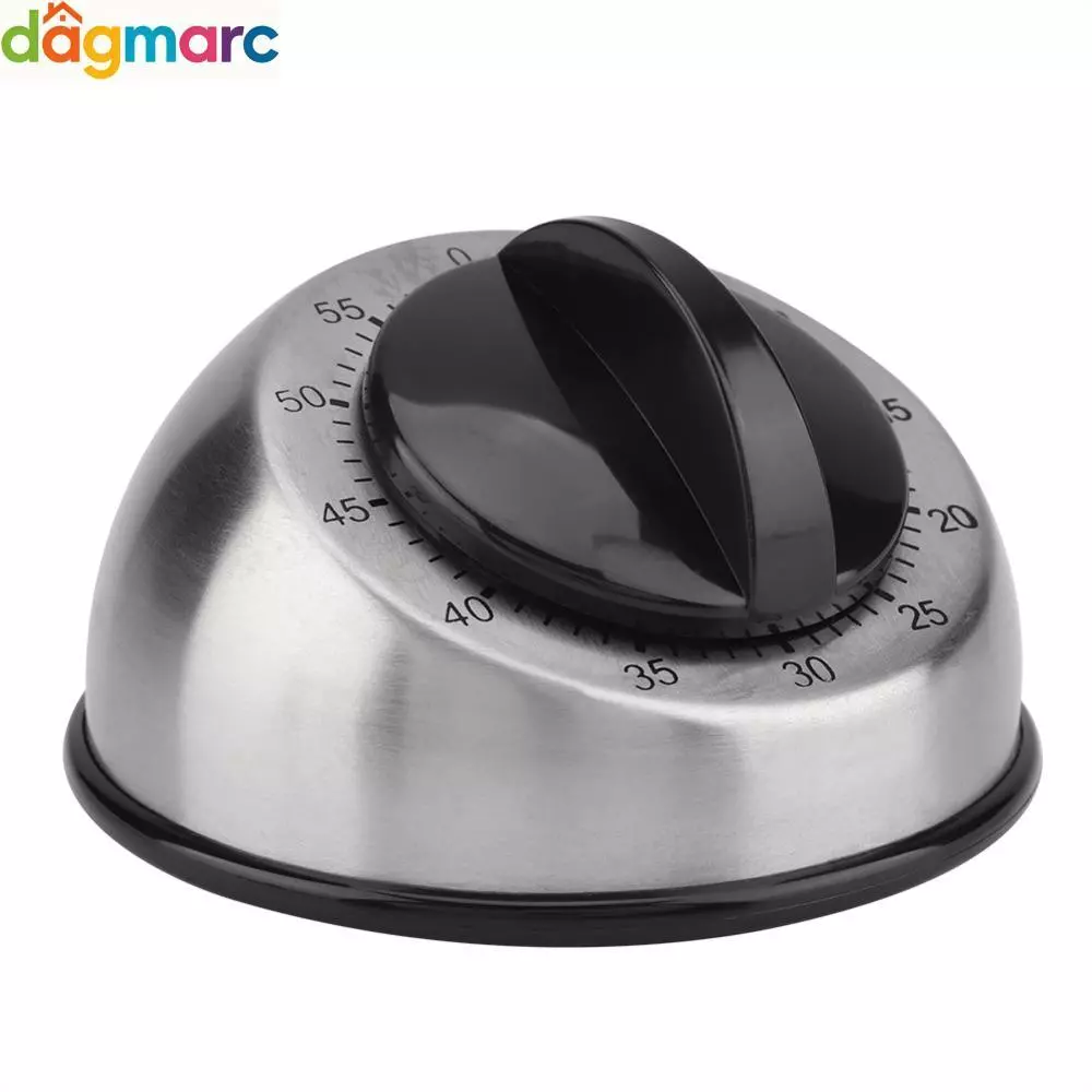 เครื่องจับเวลากล DAGMARC, Loud Alarm Wind up Kitchen Counting Timer, Desk Manual Timers Dome Shape Stainless Steel ไม่ต้องใช้แบตเตอรี่เตือนเวลา Kitchen