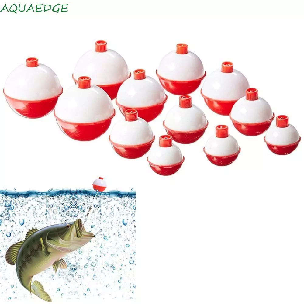 AQUAEDGE 10PCS Fishing Float, ABS Hard Snap-on Fishing Floats, Fishing Tackle ปุ่มสีแดงและสีขาว Eva Fishing Bobber เหยื่อปลาจํานวนมาก
