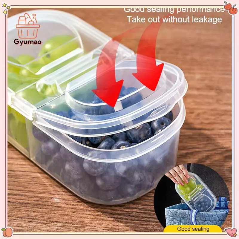 [Gyu] Doublepartment Covered Kitchen Food Grain Sealed Tank Multifunctional Kitchen ตู้เย็นพลาสติกเก็บสดกล่อง TH