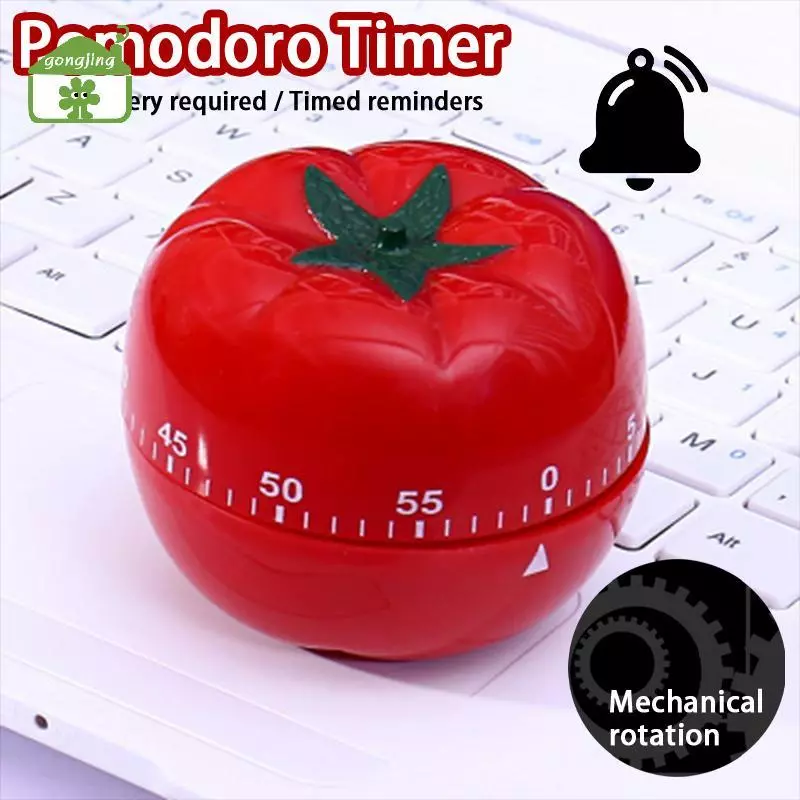 [Gong] Tomato Timer Electronic Kitchen Reminder Pomodoro Mechanical Counting Alarm Kitchen Cooking Tool Game Timer Clo th