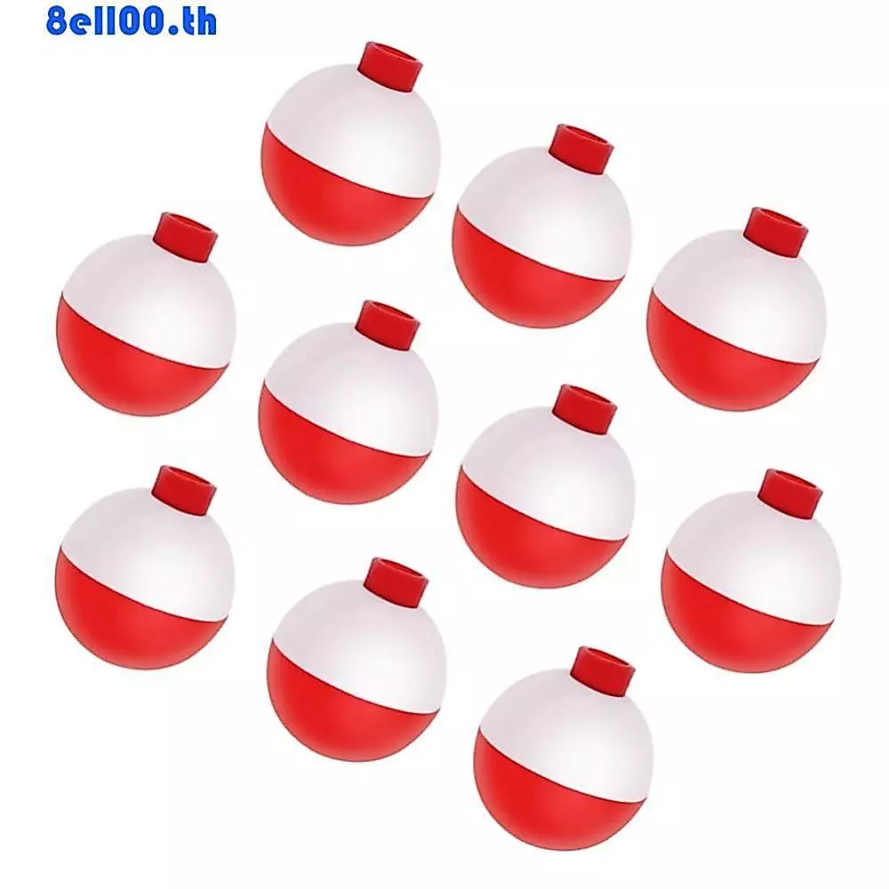 DARNELLYA 10 ชิ้น Snap-on Fishing Floats, Eva Hard Fishing Float, Fishing Tackle ปุ่มสีแดงและสีขาว Push Fishing Bobber ตกปลาทะเลจํานวนมาก