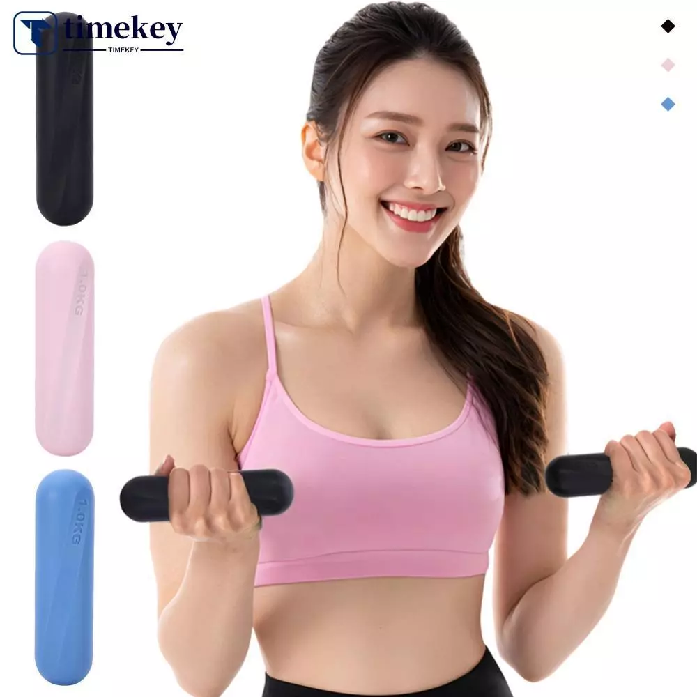 TIMEKEY 1PC 1KG Solid Cast Iron Mini Dumbbell เคลือบซิลิโคน Anti-slip Anti-callus Dumbbell อุปกรณ์ออกกําลังกายที่บ้าน B8O7