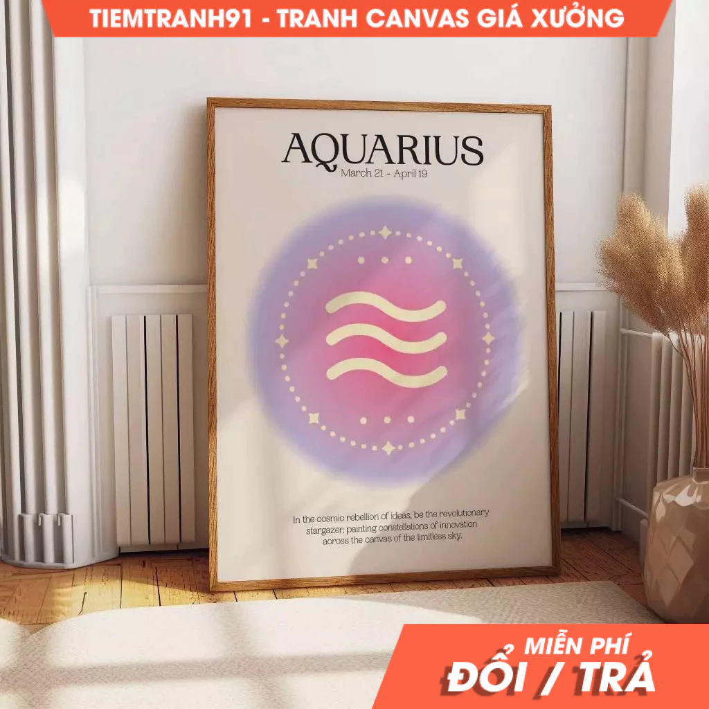 ภาพวาดติดผนัง โปสเตอร์ป้ายราศี Aquarius - Vibrant Astrology Art - Astral Manifesttation Room Decor - ของขวัญที่สมบูรณ์แบบ — ของมงคลหมวดราศีและนักษัตร