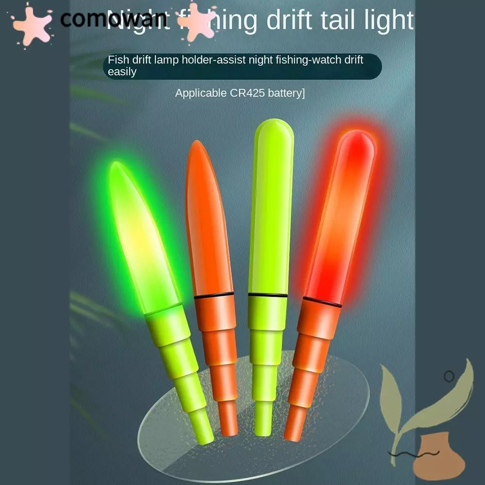 COMOWAN 1 ชิ้น LED Fishing Float Top, Induction Luminous Fishing Float Light, Super Bright Night Fishing Float Top Night Fishing
