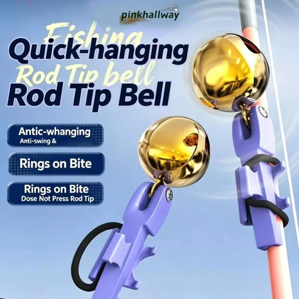 PINKHALLWAY 1/3/5PCS Rod Tip Fishing Alert, ความไวสูง Anti-Crosion Fishing Bite Alarm Bell, วัสดุโลหะผสมน้ําหนักเบา Secure Clip Night Fishing Alarm Boat Fishing