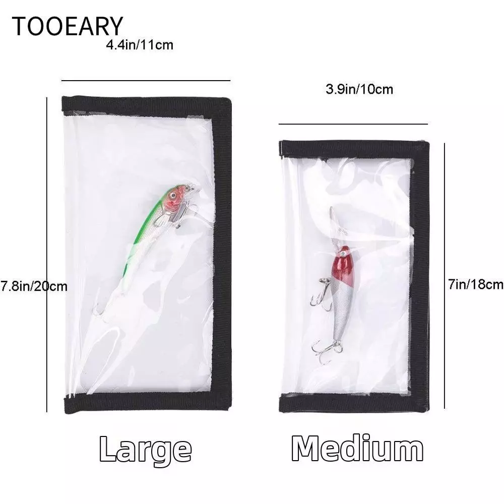 TAINAKARITSU Fishings Lure Wrap, PVC Storage Pouch Fishing Lure Cover, Portable Fishing Accessories Fishing Rod Hook Cover Fastener Tape Fishing Bait Holder Protector