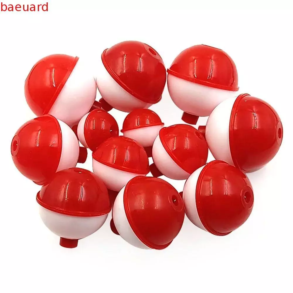 BAEUARD 10PCS Snap-on Fishing Floats, Eva ABS Fishing Float, Fishing Tackle Hard สีแดงและสีขาว Push Fishing Bobber จํานวนมากตกปลาลอย